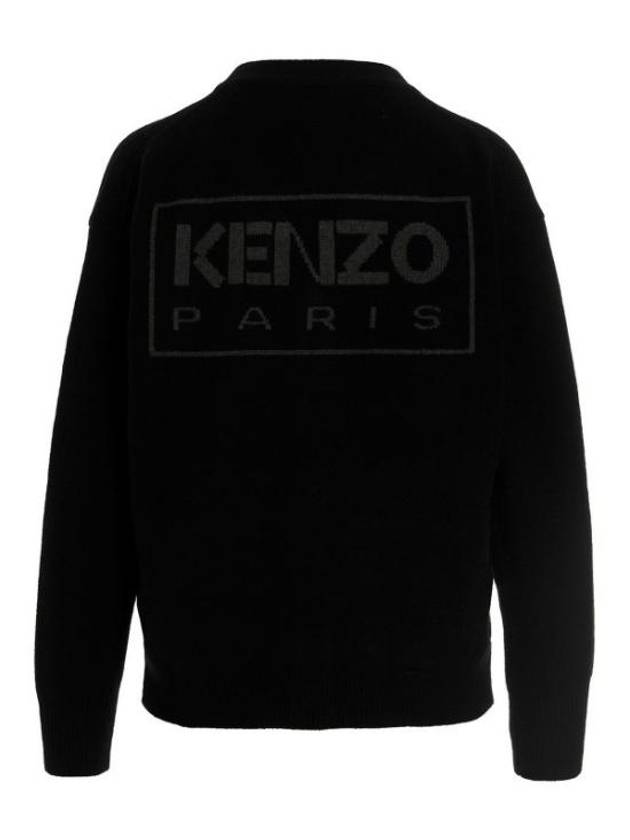 Paris Merino Wool Jumper Knit Top Black - KENZO - BALAAN 3