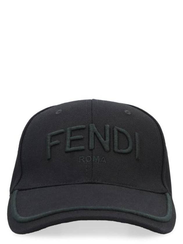 Logo Embroidery Ball Cap Black - FENDI - BALAAN 1