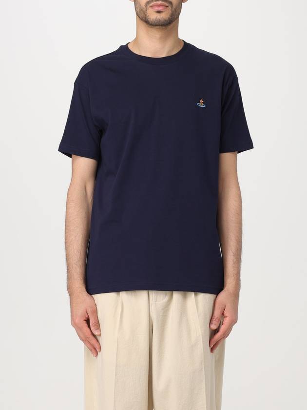 ORB Logo Cotton Short Sleeve T-Shirt Navy - VIVIENNE WESTWOOD - BALAAN 2