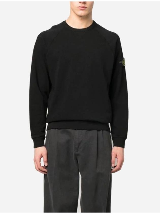 OLD Treatment Wappen Patch Crew Neck Sweatshirt Black - STONE ISLAND - BALAAN 2