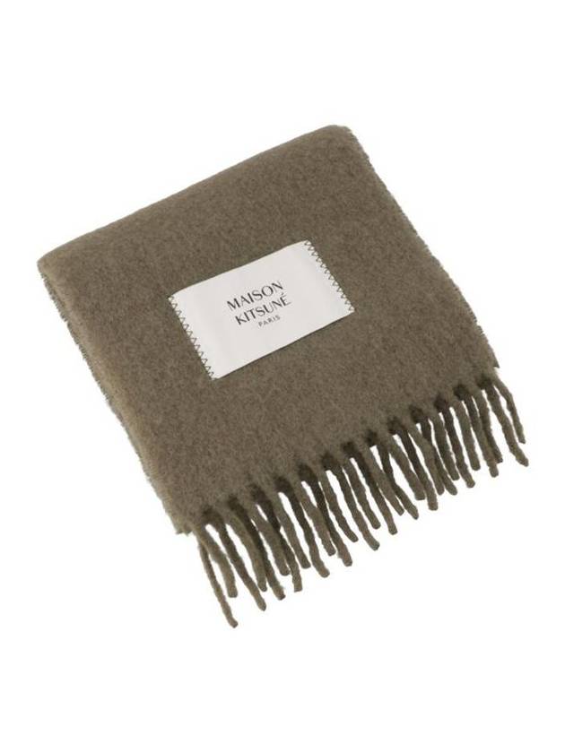 [MAISON KITSUNE] PLAIN FRINGED SCARF - DARK KHAKI - MAISON KITSUNE - BALAAN 2