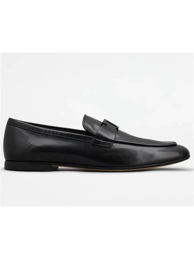 Men's T Timeless Leather Loafers Black - TOD'S - BALAAN.