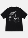 Cherrys Short Sleeve T-Shirt Black - STUSSY - BALAAN 3