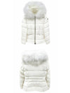 1A00095 595FE 034 BOED logo patch quilting fur hood padding ivory women s TJ - MONCLER - BALAAN 4