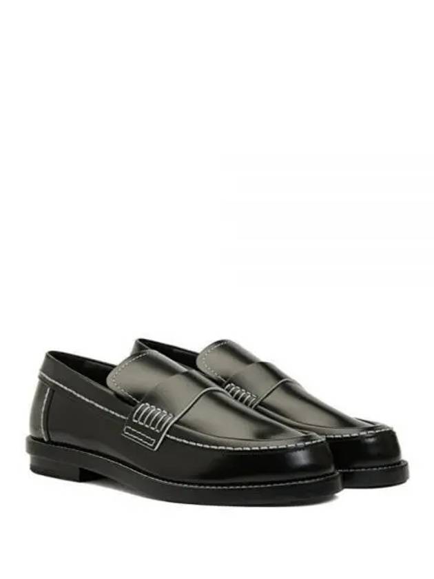 Stitch Detail Leather Loafers Black - ALEXANDER MCQUEEN - BALAAN 2