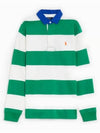 Block Stripe Classic Fit Polo Shirt Green - POLO RALPH LAUREN - BALAAN 2