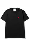 de Coeur de Coeur heart logo tshirt black - AMI - BALAAN 1