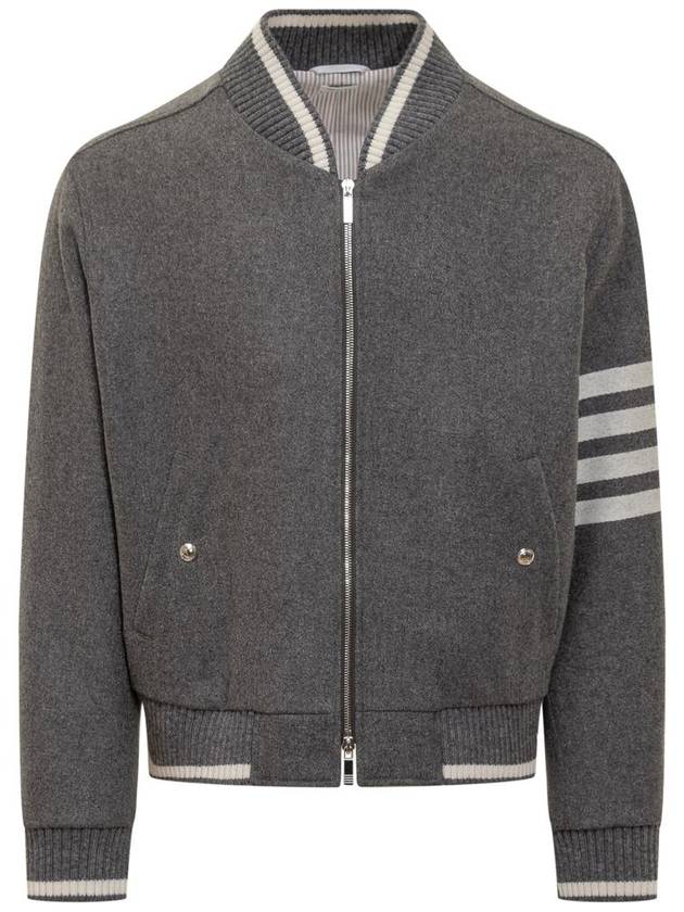 4 Bar Stripe Bomber Jacket Grey - THOM BROWNE - BALAAN 2