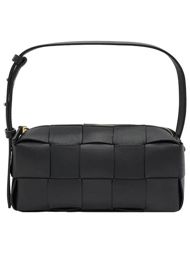 Brick Cassette Intrecciato Small Shoulder Bag Black - BOTTEGA VENETA - BALAAN 2