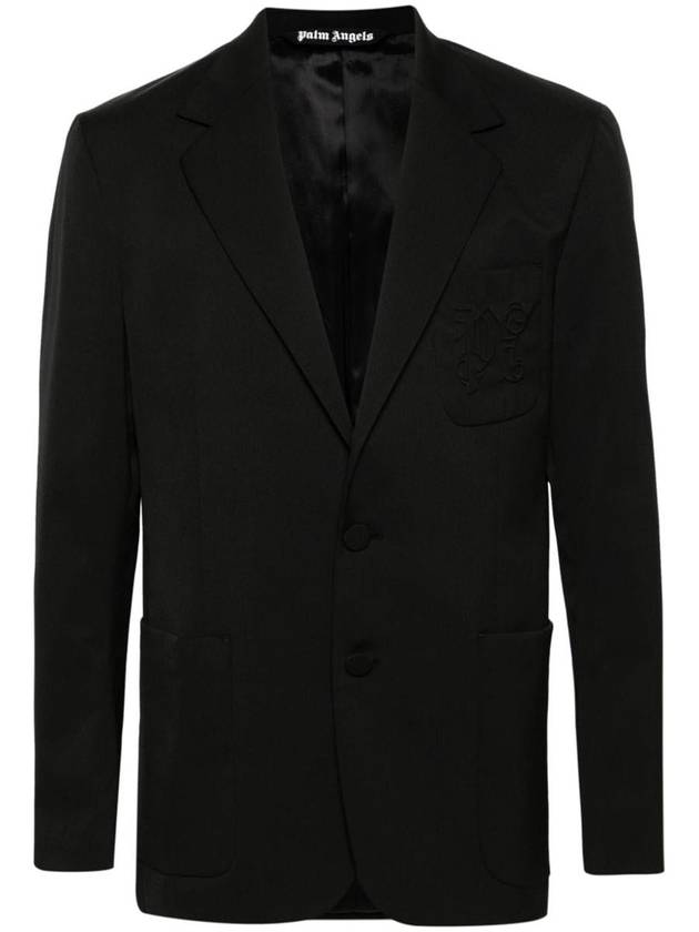 Suit Jacket PMEN044R24FAB001 1010 Black - PALM ANGELS - BALAAN 2