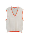 Embroidered Micro Logo Wool Vest Cream - MSGM - BALAAN 1