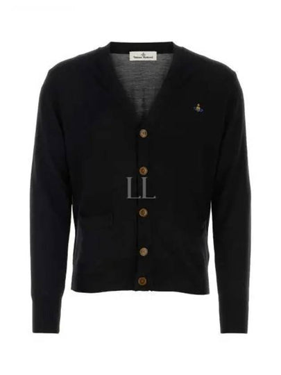 Embroidery Logo Fine Wool Cardigan Black - VIVIENNE WESTWOOD - BALAAN 2