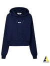 Micro Logo Crop Hoodie Navy - MSGM - BALAAN 2