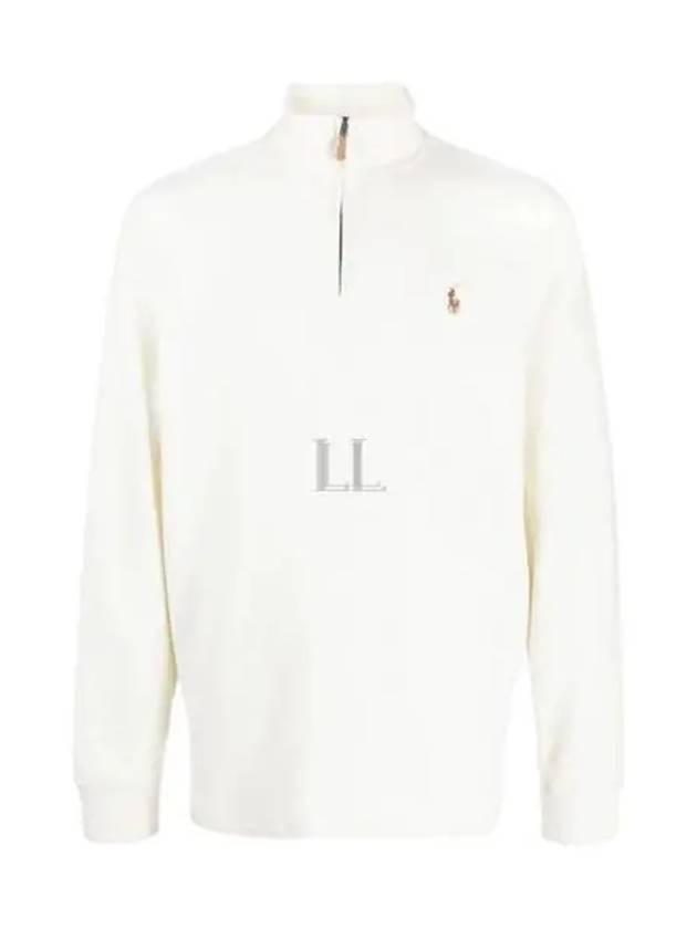 ESTATE Half Zipper Cotton Sweatshirt Off White - POLO RALPH LAUREN - BALAAN 2