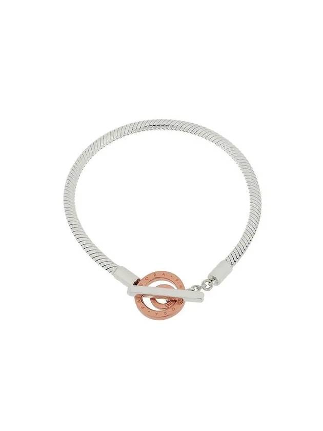 Signature Two-Tone T-Bar Snake Bracelet Silver - PANDORA - BALAAN 2