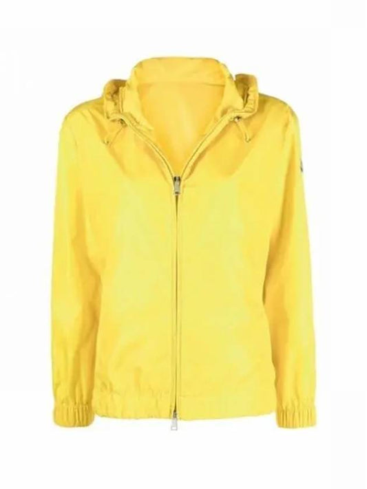 CECILE Cecil arm logo patch hooded zip up windbreaker yellow women s jacket 233404 - MONCLER - BALAAN 1