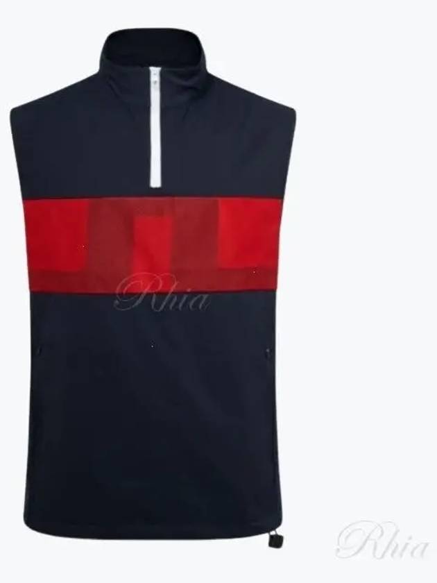 Dean Logo Quarter Zip-Up Golf Vest Navy - J.LINDEBERG - BALAAN 2