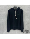 Face Patch Cotton Hoodie Black - ACNE STUDIOS - BALAAN 2