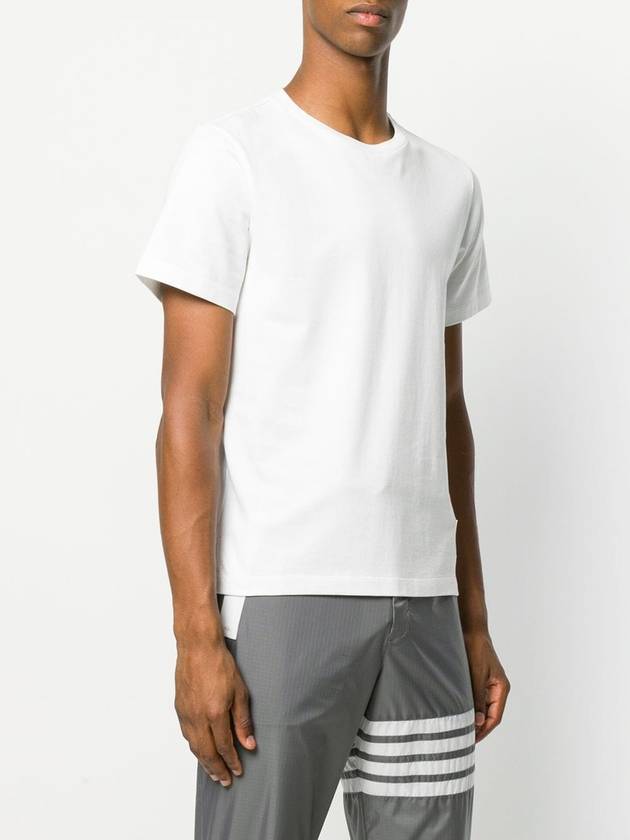 Men's Side Slit Relaxed Short Sleeve T-Shirt White - THOM BROWNE - BALAAN 4