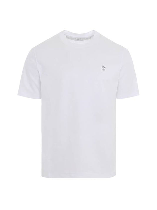 Logo Cotton Short-Sleeved T-Shirt White - BRUNELLO CUCINELLI - BALAAN 2