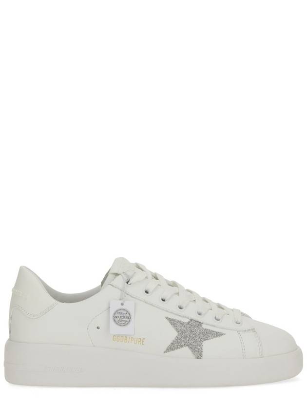 Pure Star Glitter Silver Low Top Sneakers White - GOLDEN GOOSE - BALAAN 4