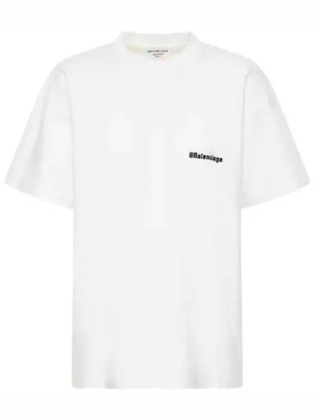 Embroidered logo cotton shortsleeved Tshirt - BALENCIAGA - BALAAN 1