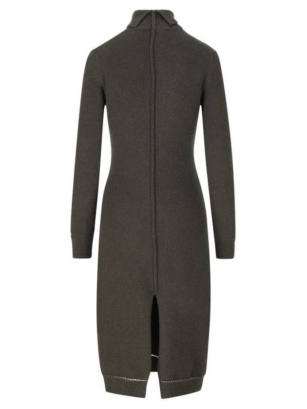 Cashmere Midi Dress Dark Green - FENDI - BALAAN 3