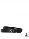 V Logo Leather Belt Black - VALENTINO - BALAAN 2