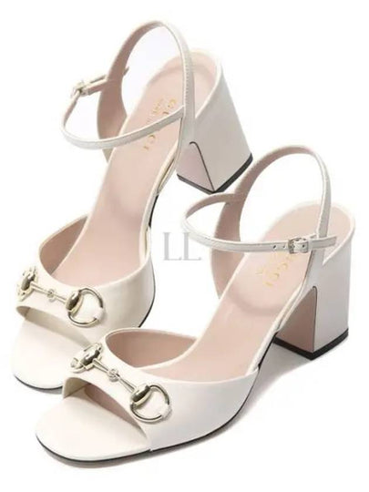 Women's Horsebit Sandals Heels White - GUCCI - BALAAN 2