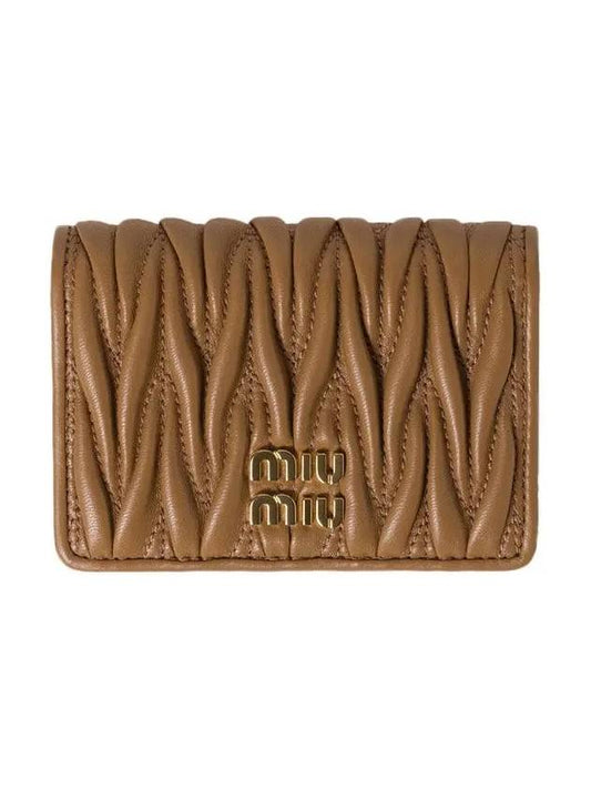 Matelasse Nappa Leather Card Wallet Brown - MIU MIU - BALAAN 2