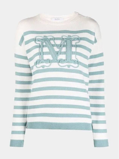 Women's Ragno Striped Knit Top Blue - MAX MARA - BALAAN 2