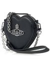 ORB Heart Chain Leather Cross Bag Black - VIVIENNE WESTWOOD - BALAAN 3