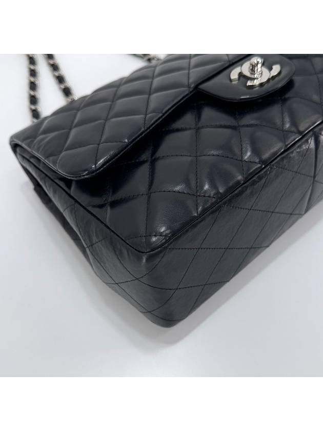 Lambskin classic large silver shoulder bag cross black - CHANEL - BALAAN 6