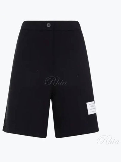 High Waisted Wool Shorts Navy - THOM BROWNE - BALAAN 2