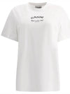 Logo Round Neck Relaxed Short Sleeve T-shirt Bright White - GANNI - BALAAN 3