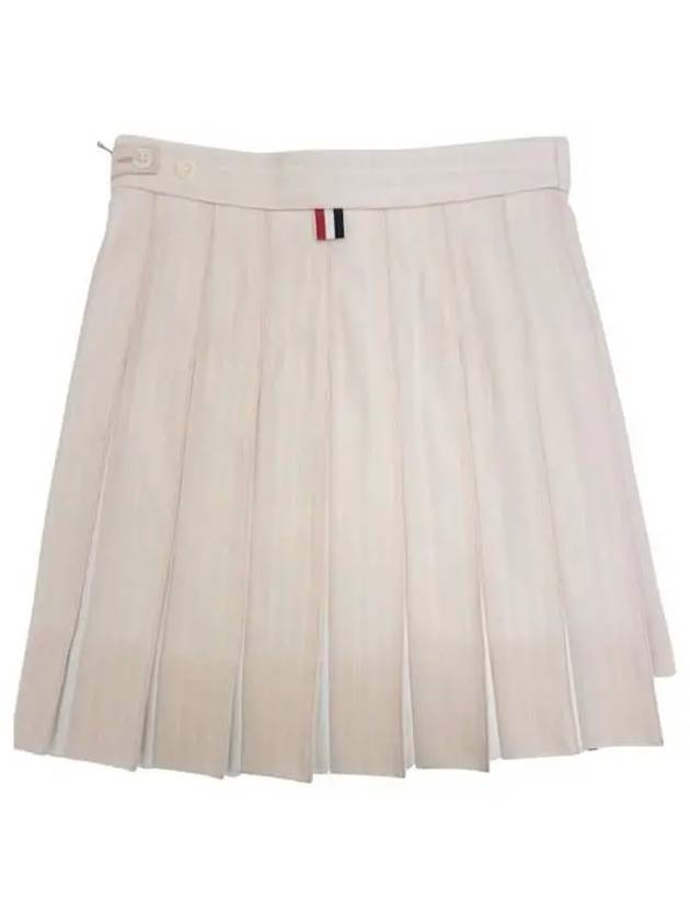 Hairline Stripe Twist Mini Pleated Skirt Light Pink - THOM BROWNE - BALAAN.