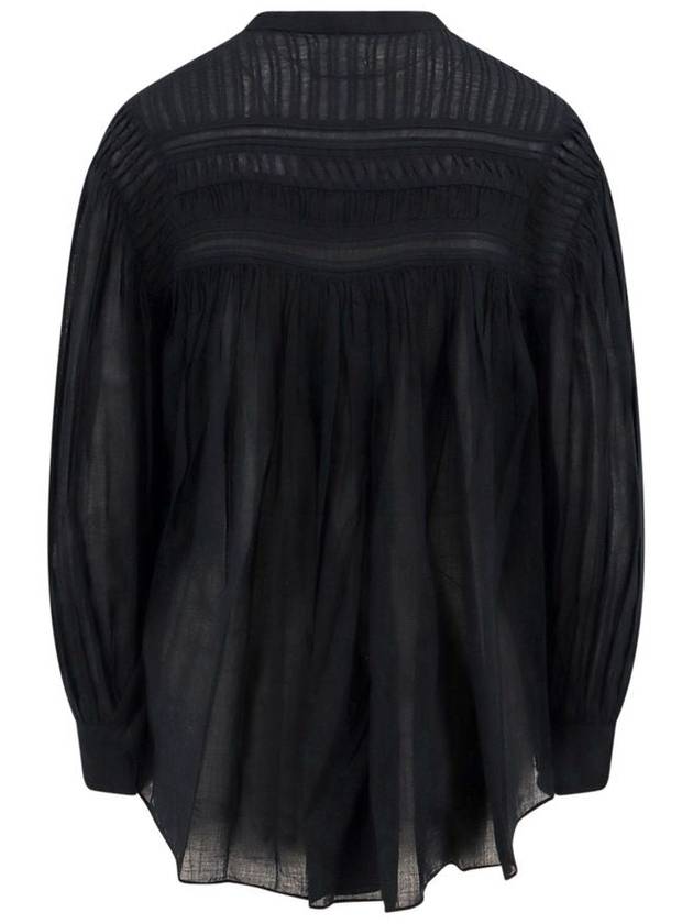 Plalia Cotton Blouse Black - ISABEL MARANT ETOILE - BALAAN 3