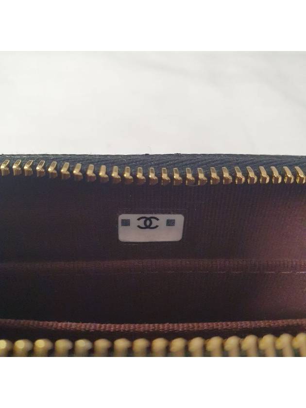 Nell Classic Zipper Card Wallet Caviar Black Gold AP0216 - CHANEL - BALAAN 5