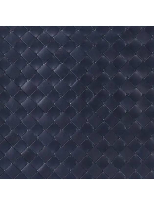 Intrecciato Weaving Zipper Medium Clutch Bag  Navy - BOTTEGA VENETA - BALAAN 5