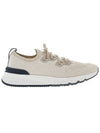 Stretch Knit Low Top Sneakers White - BRUNELLO CUCINELLI - BALAAN 3