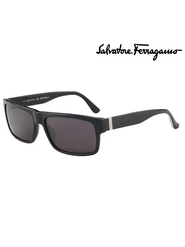 Eyewear Rectangle Sunglasses Black - SALVATORE FERRAGAMO - BALAAN 3