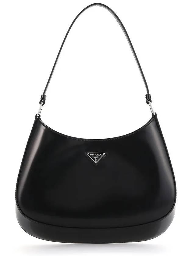 Triangular Logo Cleo Brushed Leather Shoulder Bag Black - PRADA - BALAAN 6