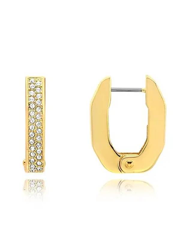 Dextera Octagon Small Hoop Earrings Gold - SWAROVSKI - BALAAN 3