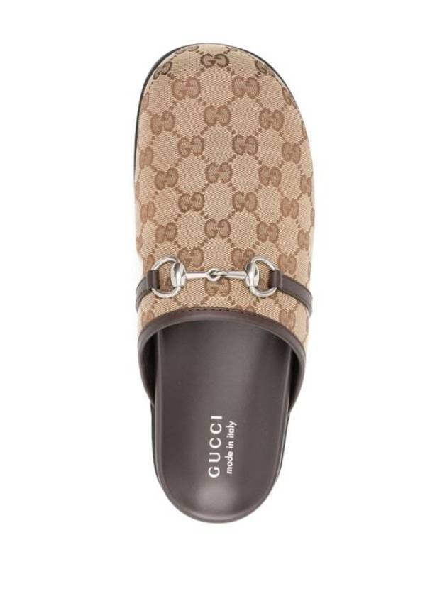 Men s Horsebit GG Canvas Slippers Beige - GUCCI - BALAAN 4