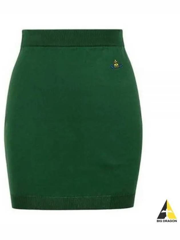 Women's ORB Logo Knit Bea Mini H Line Skirt Green - VIVIENNE WESTWOOD - BALAAN 2