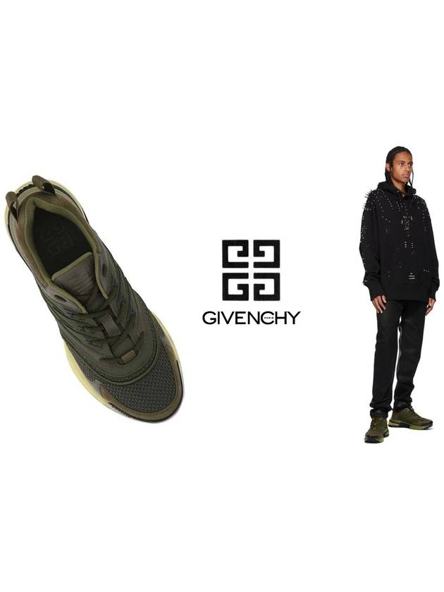 GIV1 Transparent Sole Low Top Sneakers Olive Green - GIVENCHY - BALAAN 8