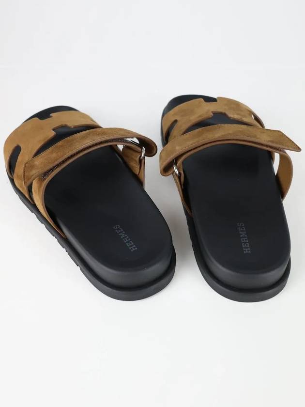 Chypre Suede Goatskin Sandals Brown - HERMES - BALAAN 4