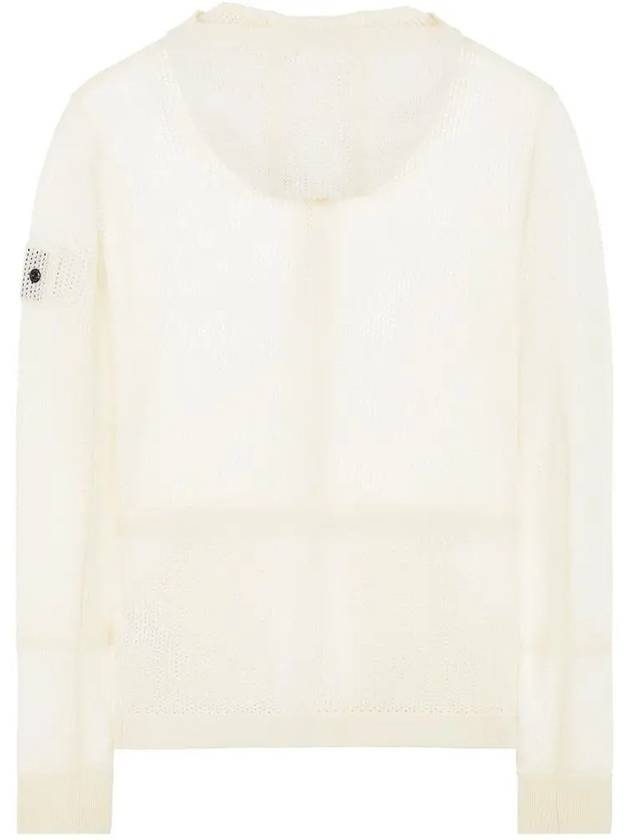 Shadow Project Mesh Stitch Nylon Wool Zip Up Hoodie White - STONE ISLAND - BALAAN 4