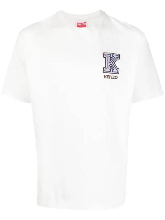 K Crest Cotton Short Sleeve T-Shirt White - KENZO - BALAAN 2