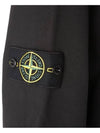 Logo Patch Cotton Fleece Hoodie Black - STONE ISLAND - BALAAN 7